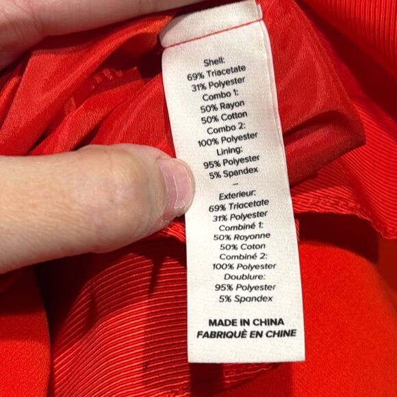 Cinq A Sept Adrie One Shoulder Ruffle Red Mini Cocktail Dress Size 4 EUC - Picture 5 of 9